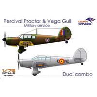 Dora Wings 1/72 Percival Proctor& Vega Gull (2 in 1) Plastic Model Kit [7202D]