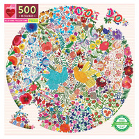 Eeboo 500pc Blue Bird Round Puzzle