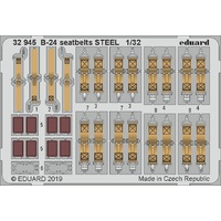 Eduard 32945 1/32 B-24 seatbelts STEEL Photo Etched Set (Hobby Boss)