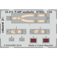 Eduard 1/32 P-40F seatbelts STEEL Photo-etch set (Trumpeter) [33213]