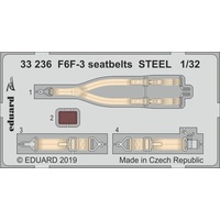 Eduard 1/32 F6F-3 seatbelts STEEL Photo etched parts 33236