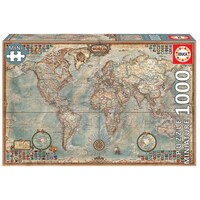 Educa 1000pc Miniature Political Map of World Jigsaw Puzzle