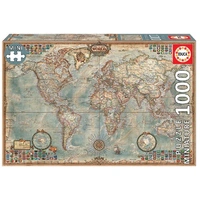 Educa 1000pc Miniature Political Map of World Jigsaw Puzzle