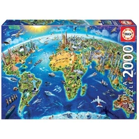 Educa 2000pc World Landmarks Globe Jigsaw Puzzle