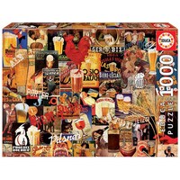 Educa 1000pc Vintage Beer Collage Jigsaw Puzzle