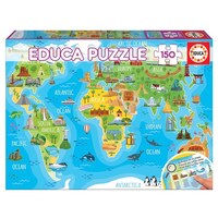 Educa 150pc Monuments World Map Jigsaw Puzzle