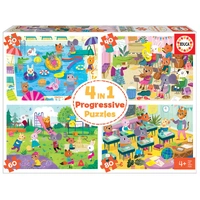 Educa 4 Progressive Puzzles: Day In School