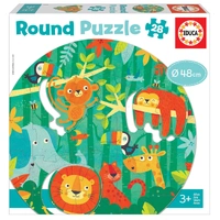 Educa Round Puzzle: Jungle 28pcs Jigsaw Puzzle