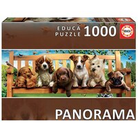 Educa 1000pc Panorama Puppies In The Bank Jigsaw Puzzle