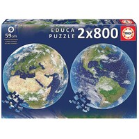 Educa 2x800pc Planet Earth Round Puzzle Jigsaw Puzzle