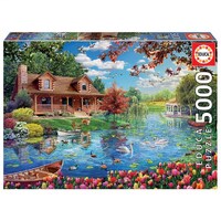 Educa 5000pc Little House On The Lake Jigsaw Puzzle