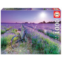 Educa 1000pc Bike In Lavender Field Jigsaw Puzzle