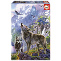 Educa 500pc Wolves On The Rocks Jigsaw Puzzle