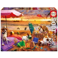 Educa 1000pc Dogs Playing At The Beach Jigsaw Puzzle