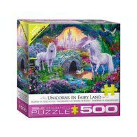 Eurographics Puzzles 500pc Unicorns In Fairyland XL Jigsaw Puzzle