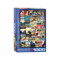 Eurographics 1000pc Vintage Ads Travel Usa Jigsaw Puzzle