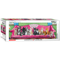 Eurographics 1000pc Kitty Cat Couch Panoramic Jigsaw Puzzle