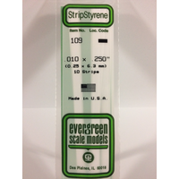 Evergreen White Polystyrene Strip 0.010 x 0.250 x 14" / 0.25mm x 6.4mm x 36cm (10)