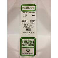 Evergreen White Polystyrene Strip 0.020 x 0.080 x 14" / 0.51mm x 2mm x 36cm (10)