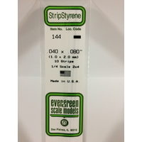 Evergreen White Polystyrene Strip 0.040 x 0.080 x 14" / 1mm x 2mm x 36cm (10)