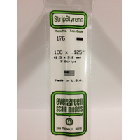 Evergreen White Polystyrene Strip 0.100 x 0.125 x 14" / 2.5mm x 3.2mm x 36cm (7)