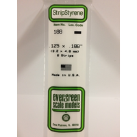 Evergreen White Polystyrene Strip 0.125 x 0.188 x 14" / 3.2mm x 4.8mm x 36cm (6)