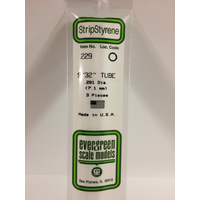 Evergreen White Polystyrene Tube 0.281 x 14" / 7.1mm x 36cm (3)