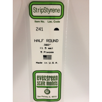 Evergreen White Polystyrene Half Round 0.060 x 14" / 1.5mm x 36cm (5)