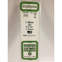 Evergreen White Polystyrene I-Beam 0.100 x 14" / 2.5mm x 36cm (4)