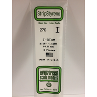 Evergreen White Polystyrene I-Beam 0.188 x 14" / 4.8mm x 36cm (3)