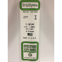 Evergreen White Polystyrene I-Beam 0.250 x 14" / 6.4mm x 36cm (3)