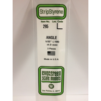 Evergreen 295 White Polystyrene Angle 0.156 x 14" / 4mm x 36cm (3)