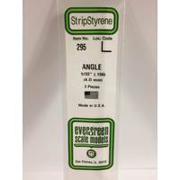 Evergreen White Polystyrene Angle 0.156 x 14" / 4mm x 36cm (3)