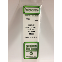 Evergreen White Polystyrene Angle 0.188 x 14" / 4.8mm x 36cm (3)