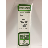 Evergreen White Polystyrene Angle 0.188 x 14" / 4.8mm x 36cm (3)