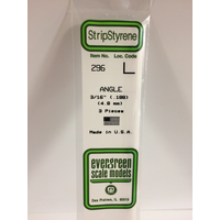 Evergreen White Polystyrene Angle 0.188 x 14" / 4.8mm x 36cm (3)