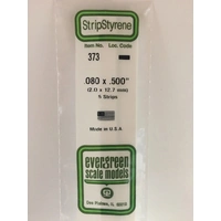 Evergreen White Polystyrene Strip 0.080 x 0.500 x 24" / 2mm x 12.7mm x 61cm (5)