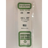 Evergreen White Polystyrene Strip 0.100 x 0.125 x 24" / 2.5mm x 3.2mm x 61cm (11)