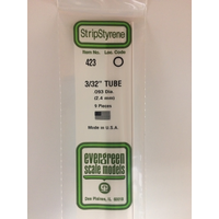 Evergreen White Polystyrene Round Tube 0.093 x 24" / 2.4mm x 61cm (9)