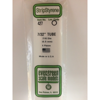 Evergreen White Polystyrene Round Tube 0.219 x 24" / 5.6mm x 61cm (6)