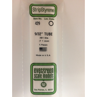 Evergreen White Polystyrene Round Tube 0.281 x 24" / 7.1mm x 61cm (5)
