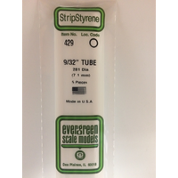 Evergreen White Polystyrene Round Tube 0.281 x 24" / 7.1mm x 61cm (5)