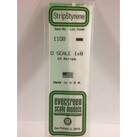 Evergreen White Polystyrene O-Scale Strip 0.021 x 0.167 x 14" / 0.53mm x 4.2mm x 36cm (10)