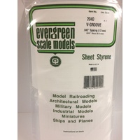 Evergreen White Polystyrene V-Groove Siding Sheet 0.040 x 6 x 12" / 1mm x 15cm x 30cm (1)