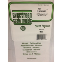 Evergreen White Polystyrene Clapboard Siding Sheet 0.040 x 6 x 12" / 1mm x 15cm x 30cm (1)