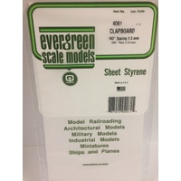 Evergreen White Polystyrene Clapboard Siding Sheet 0.060 x 6 x 12" / 1.5mm x 15cm x 30cm (1)