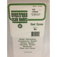 Evergreen 4100 White Polystyrene V-Groove Siding Sheet 0.100 x 6 x 12" / 2.5mm x 15cm x 30cm (1)