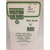 Evergreen White Polystyrene Novelty Siding Sheet 0.109 x 6 x 12" / 2.8mm x 15cm x 30cm (1)