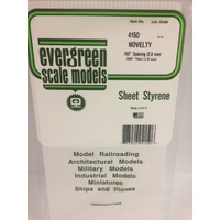 Evergreen 4150 White Polystyrene Novelty Siding Sheet 0.150 x 6 x 12" / 3.81mm x 15cm x 30cm (1)