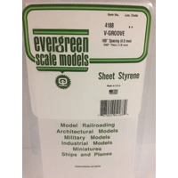 Evergreen White Polystyrene V-Groove Siding Sheet 0.188 x 6 x 12" / 4.8mm x 15cm x 30cm (1)